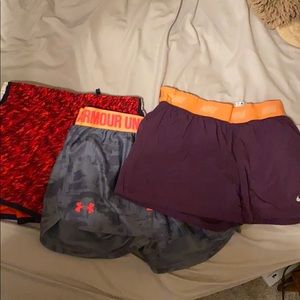 3 pair under armour nike girls medium shorts